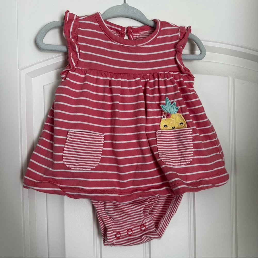 Carters Pink Pineapple Dress - 6 Month